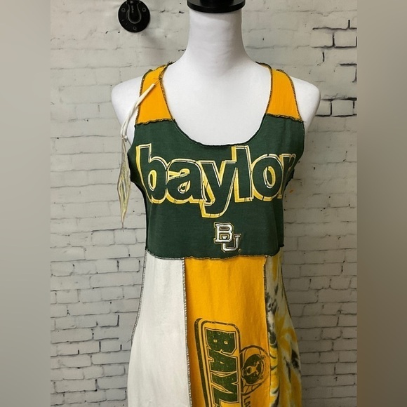 Styles Ever After Green Yellow Vintage Original Baylor NCAA Maxi Dress Size M - Picture 5 of 9